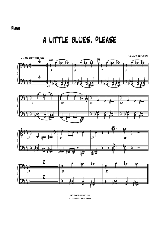 A Little Blues, Please - Piano