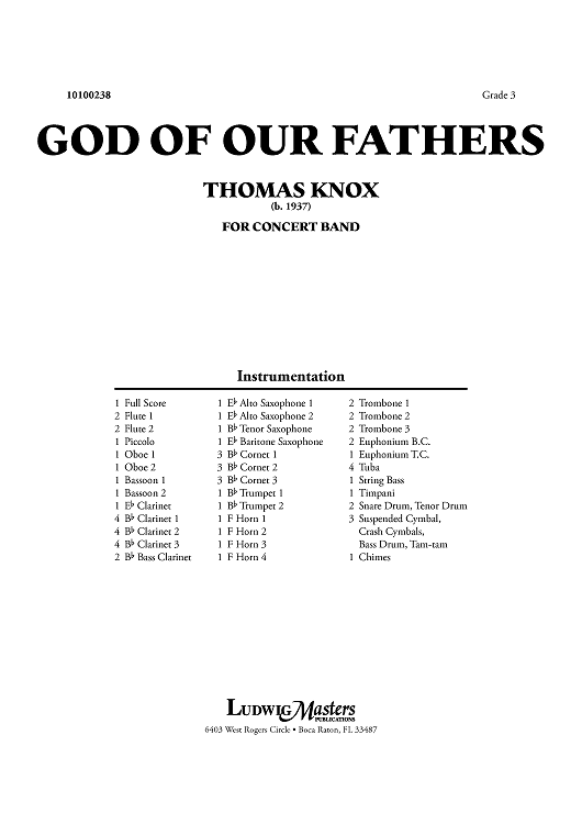 God Of Our Fathers - Score