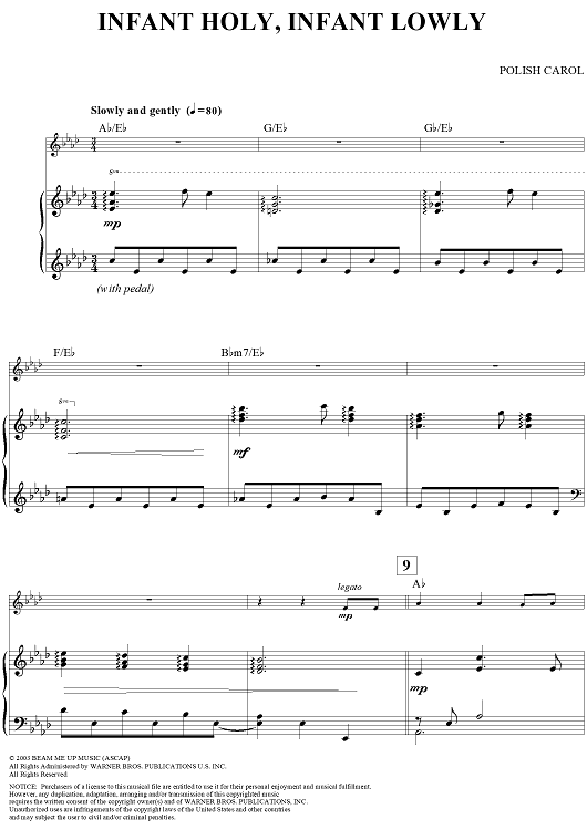 Infant Holy, Infant Lowly - Piano Accompaniment