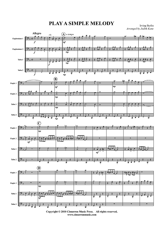 Play A Simple Melody - Score