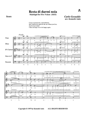 Resta di darmi noia - Score