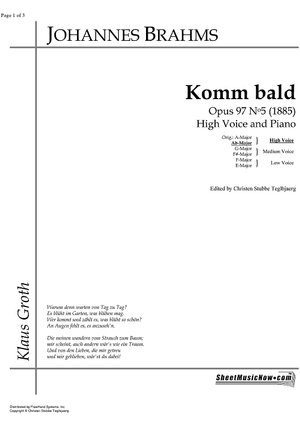 Komm bald Op.97 No. 5