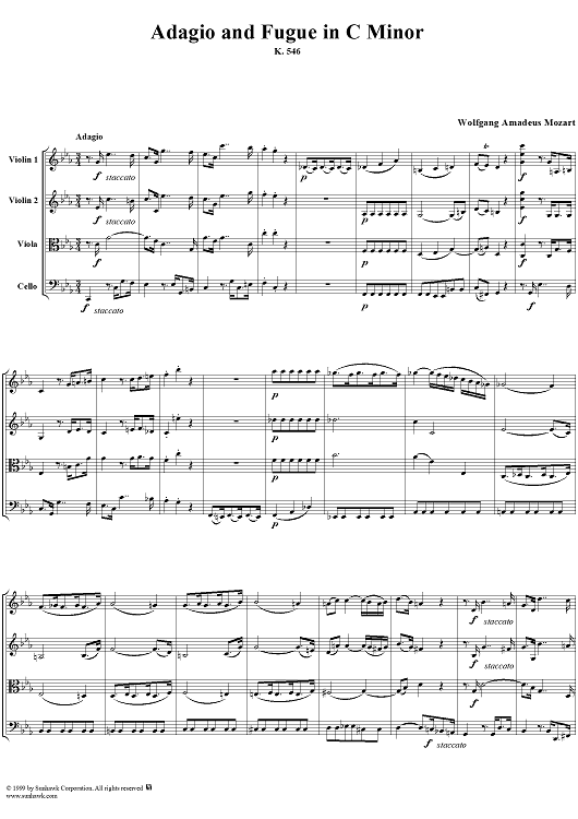 Adagio and Fugue - Score