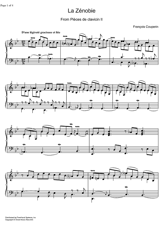 Pièces de clavecin 11th ordre, La Zénobie