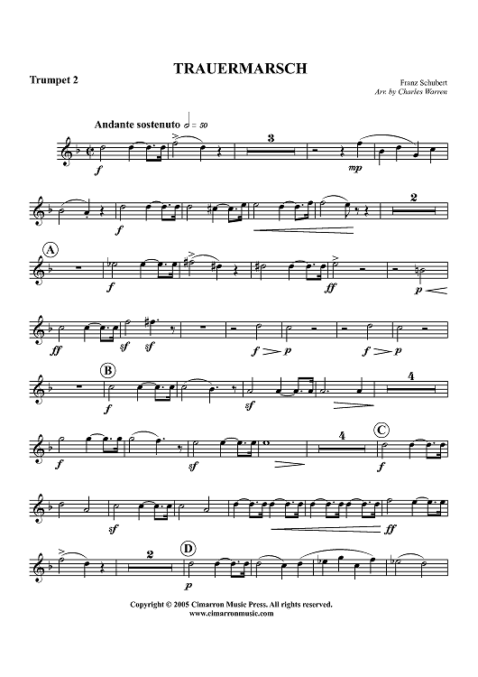 Trauermarsche, Op. 55 - Trumpet 2 in Bb