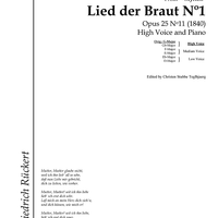 Lied der Braut No. 1 Op.25 No.11