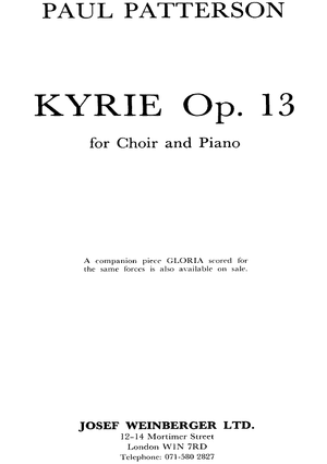 Kyrie Op.13 - Preface