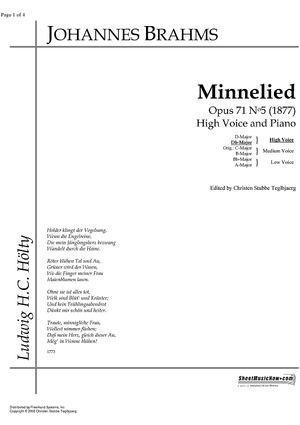 Minnelied Op.71 No. 5