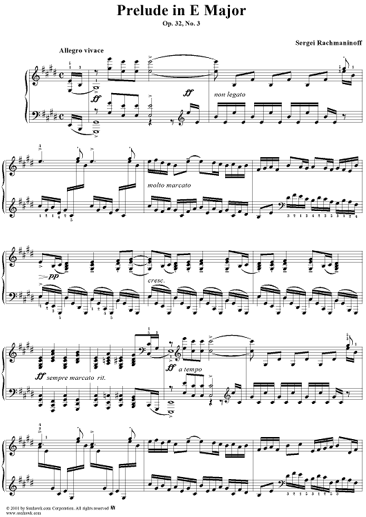 Prelude in E Major, Op. 32, No. 3