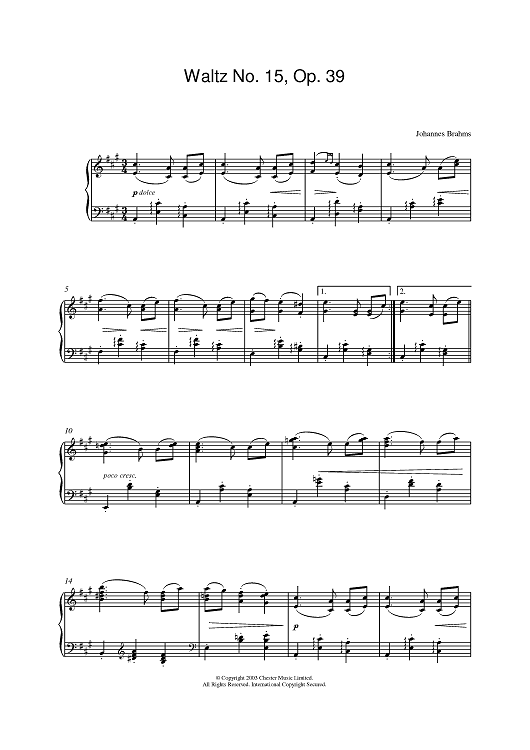 Waltz No. 15, Op. 39