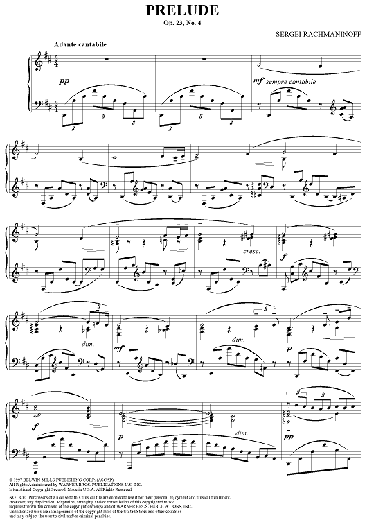 Prelude, Op. 23, No. 4 in D major