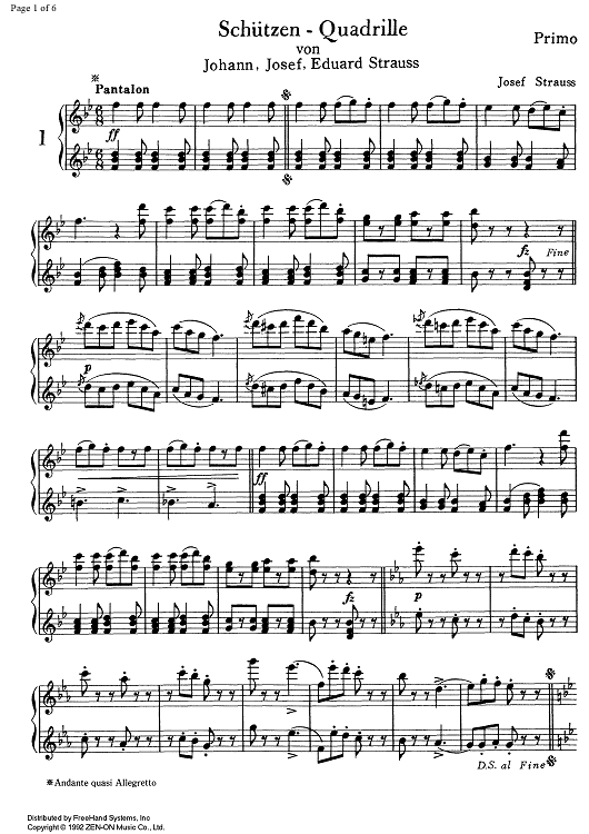 Schützen Quadrille - Piano 1