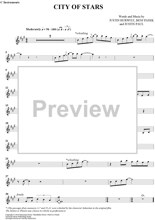 The Piano Keys City of Stars Sheet Music (Piano Solo) in D Minor -  Download & Print - SKU: MN0193510