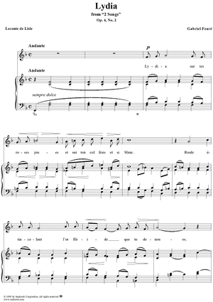 Lydia - Op. 4, No. 2