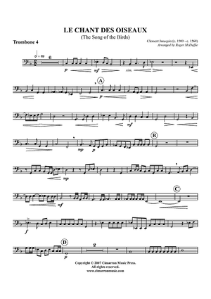 Le Chant des Oiseaux (The Song of the Birds) - Trombone 4