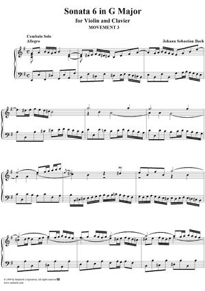 Violin Sonata No. 6, Movement 3 - Piano Score