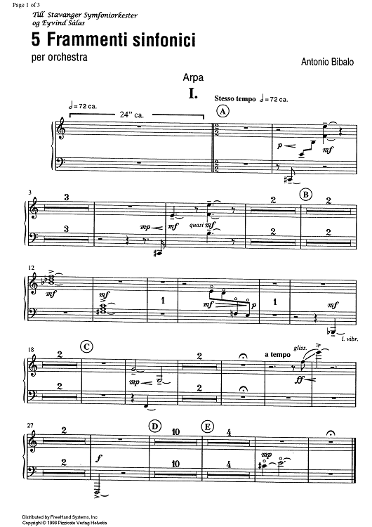 5 Frammenti sinfonici - Harp