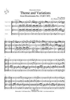 Theme and Variations from Divertimento No. 15 (KV 287) - Score