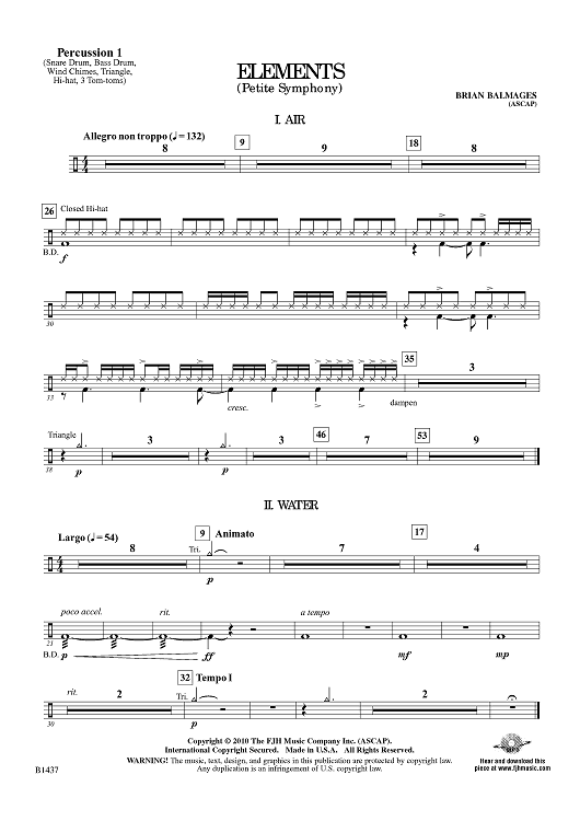 Elements (Petite Symphony) - Percussion 1