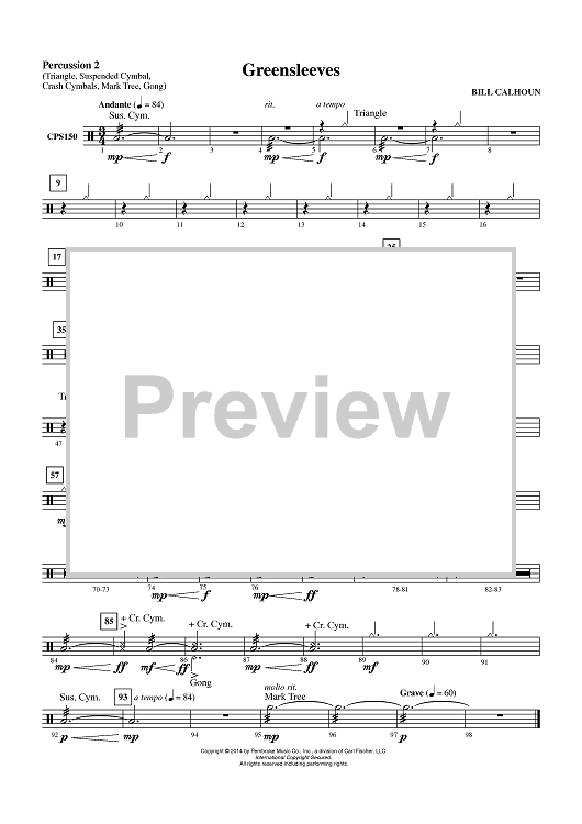 Greensleeves - Percussion 2