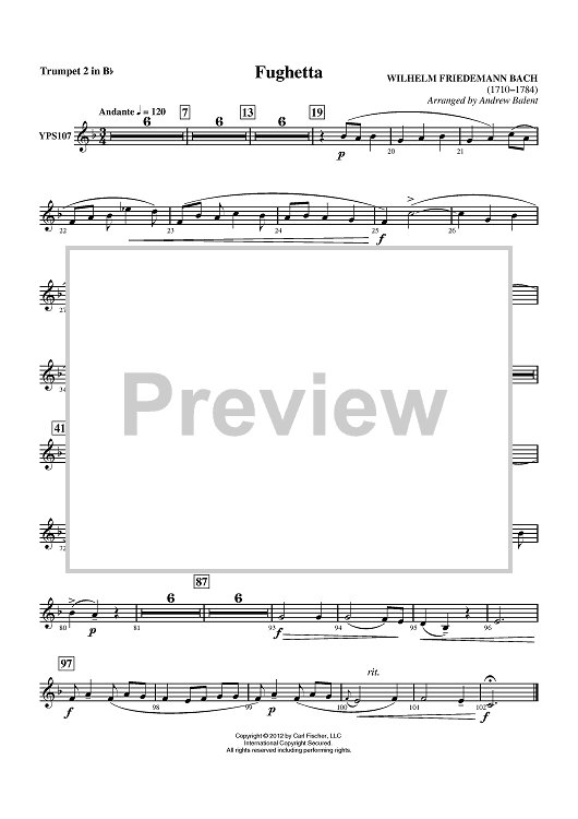 Fughetta - Trumpet 2 in Bb