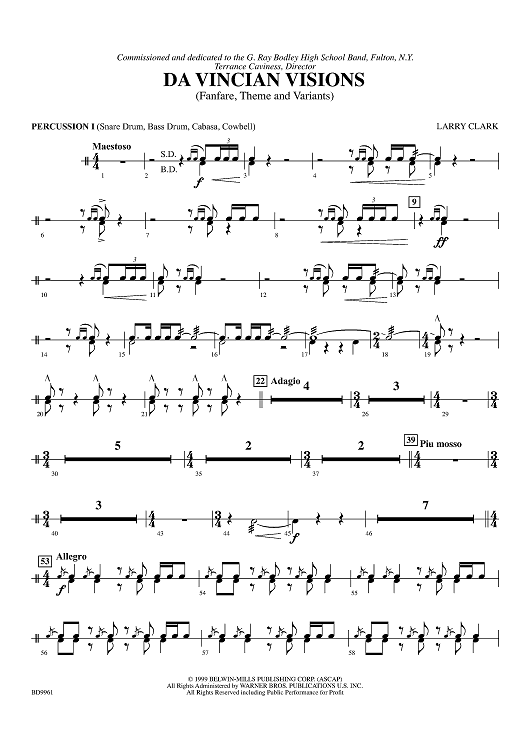 DaVincian Visions - Percussion 1