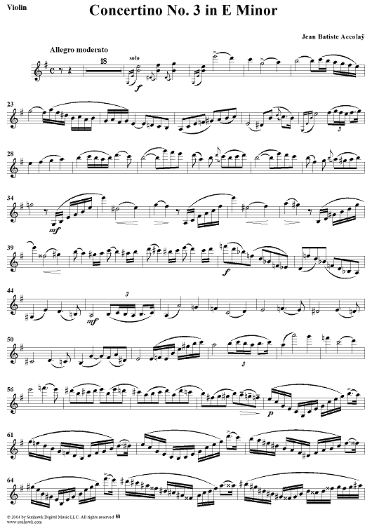 Concertino No. 3 in E Minor - Violin