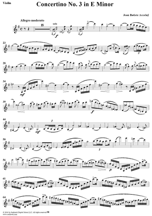 Concertino No. 3 in E Minor - Violin