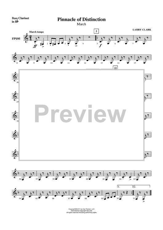 Pinnacle of Distinction (March) - Bass Clarinet in Bb