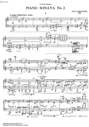 Piano Sonata No. 2 - Piano