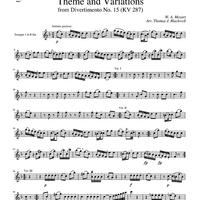 Theme and Variations from Divertimento No. 15 (KV 287) - Trumpet 1 in Bb