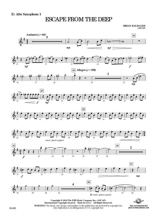 Escape from the Deep - Eb Alto Sax 1