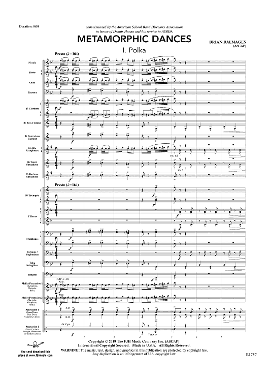 Metamorphic Dances - Score