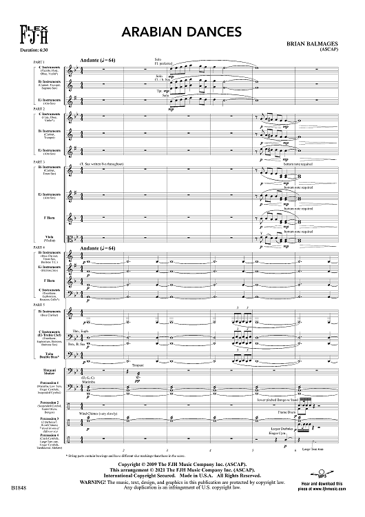 Arabian Dances - Score