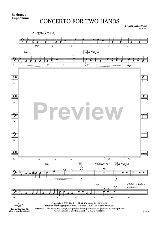 Concerto for Two Hands - Baritone/Euphonium