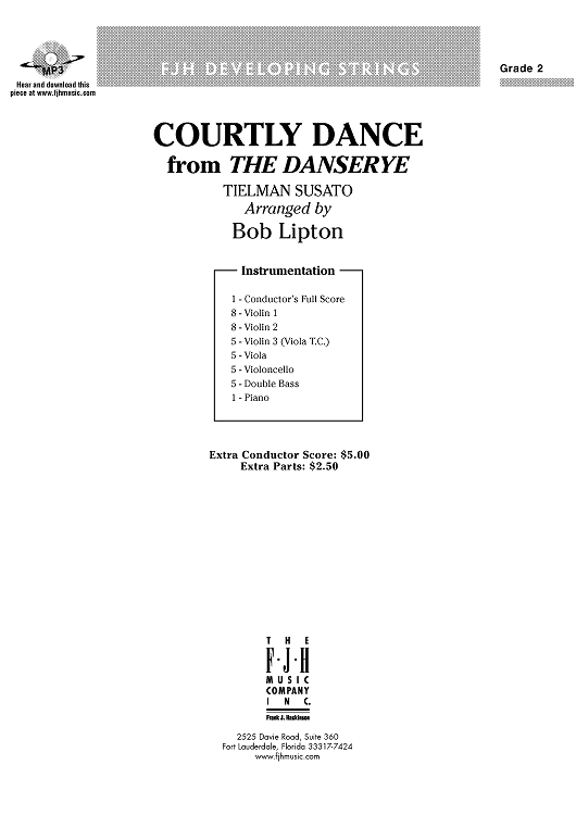 Courtly Dance from The Danserve - Score