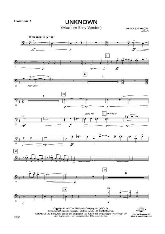 Unknown (Medium Easy Version) - Trombone 2