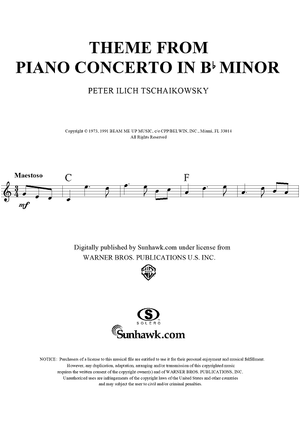 Concerto No. 1 for Piano and Orchestra  (Theme from Movement I)