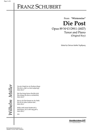 Die Post Op.89 No.13 D911