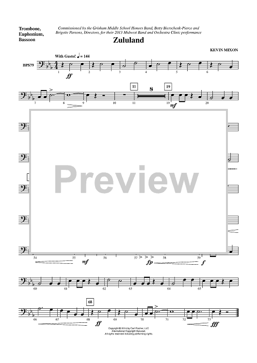 Zululand - Trombone, Euphonium BC, Bassoon