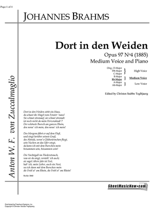 Dort in den Weiden Op.97 No. 4