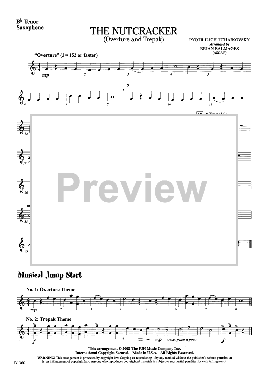 The Nutcracker (Overture and Trepak) - Bb Tenor Sax