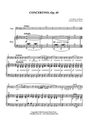 Concertino, Op. 45 - Piano Score