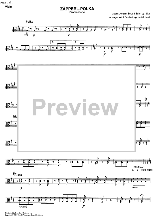 Zäpperl Polka Op.202 - Viola