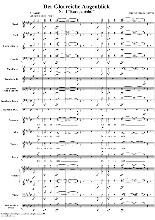 Europa steht!, No. 1 from "Der glorreiche Augenblick", Op. 136 - Full Score