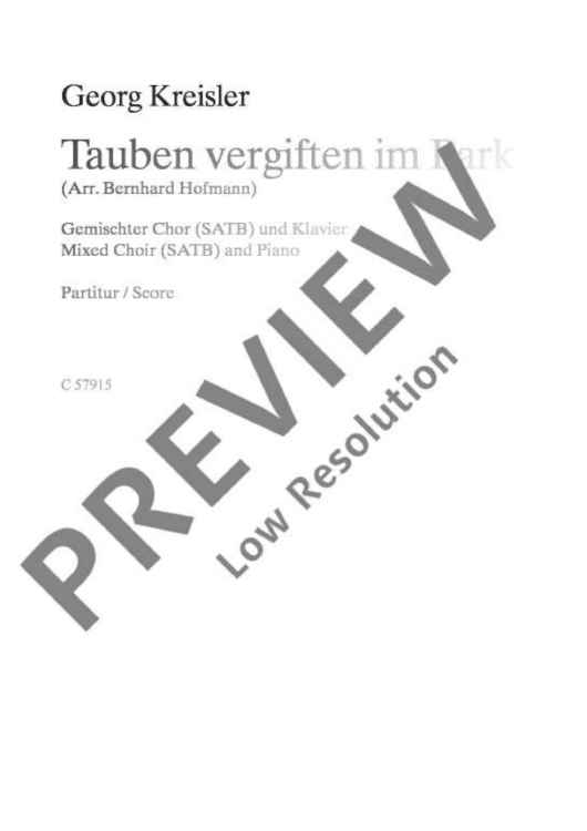 Tauben vergiften im Park - Choral Score