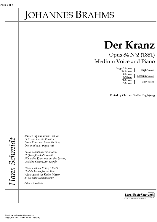 Der Kranz Op.84 No. 2