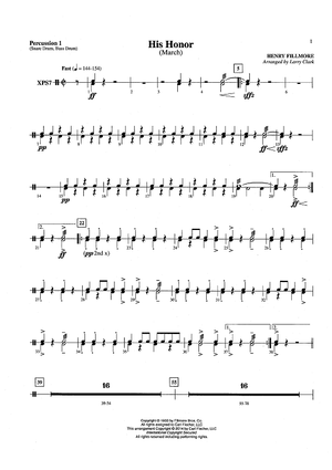 His Honor (March) - Percussion 1