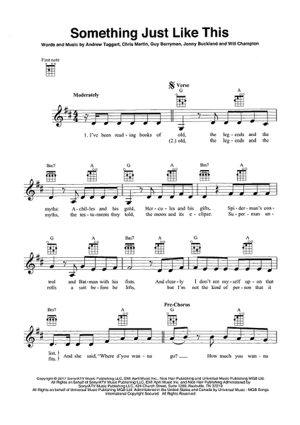 Something Just Like This (Tokyo Remix) Sheet Music, Coldplay