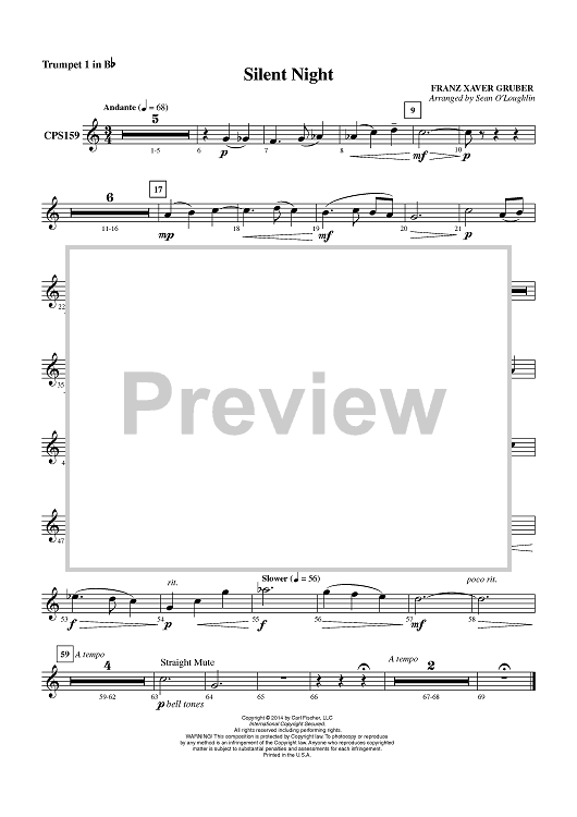 Silent Night - Trumpet 1 in Bb